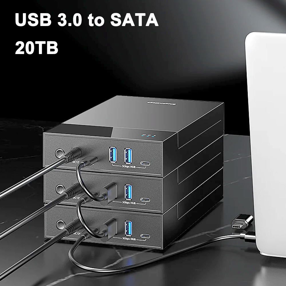 USB 3.0 naar 3,5 inch SATA harde schijf Docking Station Externe harde schijfbehuizing voor 3,5 2,5 inch SATA SSD HDD tot 20 TB