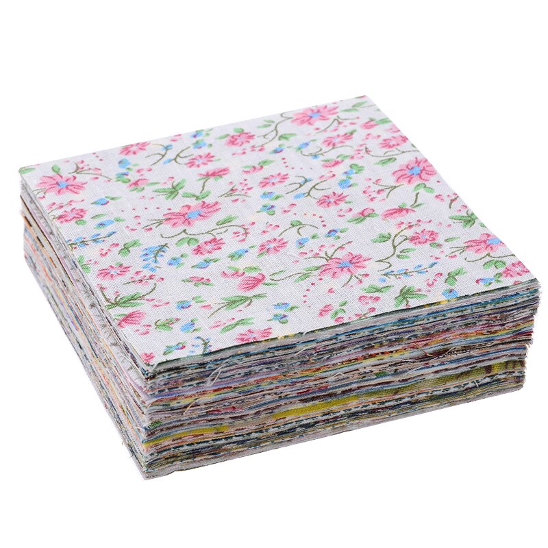 100Pcs Diy Naaien Pop Quilten Patchwork Textiel Doek Zakken 10X10Cm Vierkante Bloemen Katoen Stof Ambachten