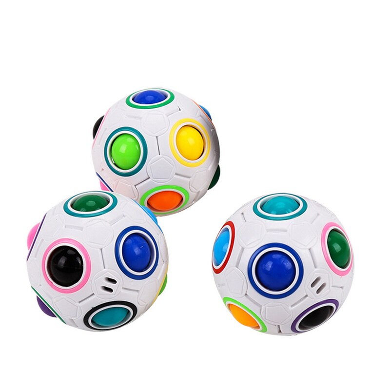 Rainbow Ball Puzzles Spheric Magic Cube Fidget Toys Adult Kids Plastic Puzzle Football Learning Educational Toys Children