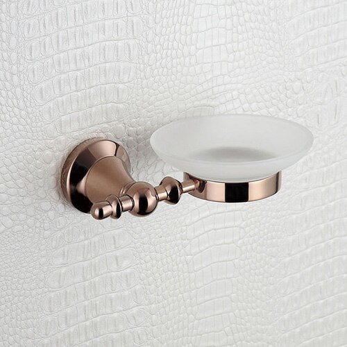 Rose Gold Bathroom Accessories Set Shower Soap Glass Shelf Liquid Dispenser Copper Toilet Brush Towel Holder Bath Room Hardware: Soap Dish