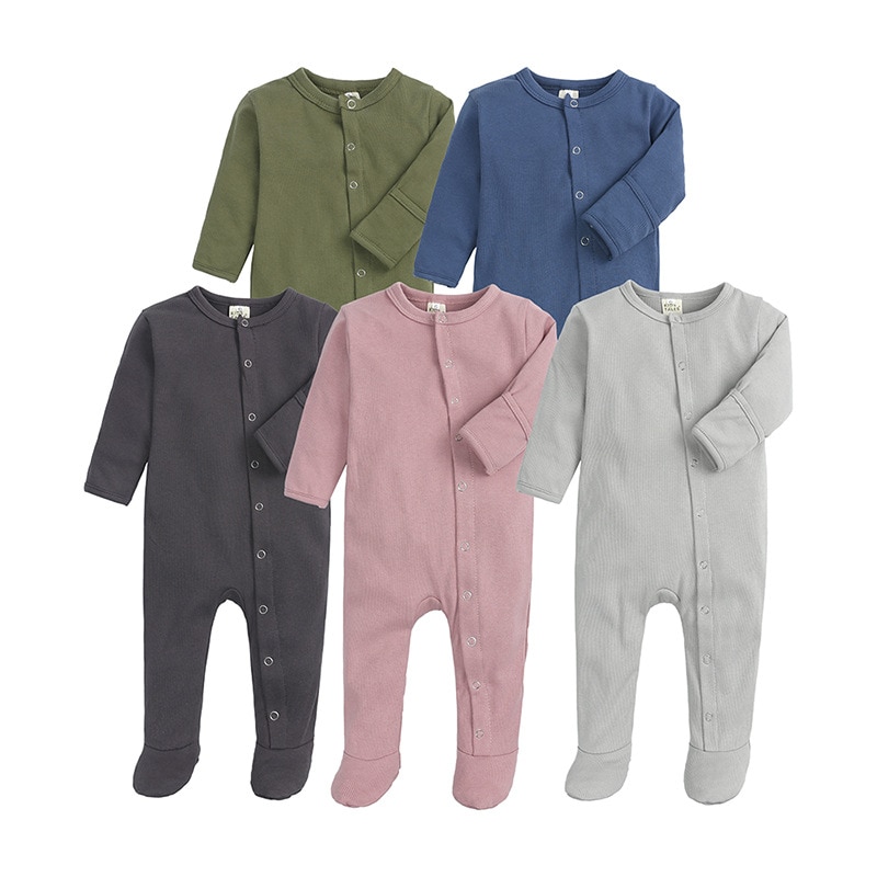 Kleinkind Gesamt Neugeborenen Baby Jungen Lange Strampler Herbst Winter Klar Tasten Baumwolle Kleidung Outfits Für Kleinkind 0-12 monate