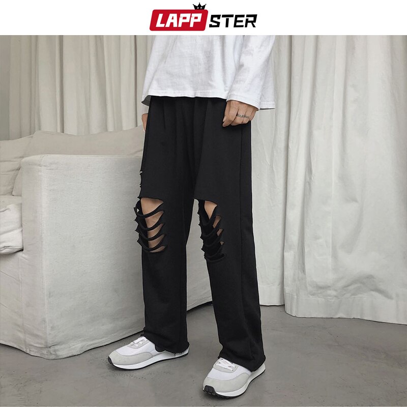 Ropa informal japonesa para hombre de LAPPSTER , pantalones holgados de Hip Hop para hombre, pantalones harén harajuku de coreana para hombre