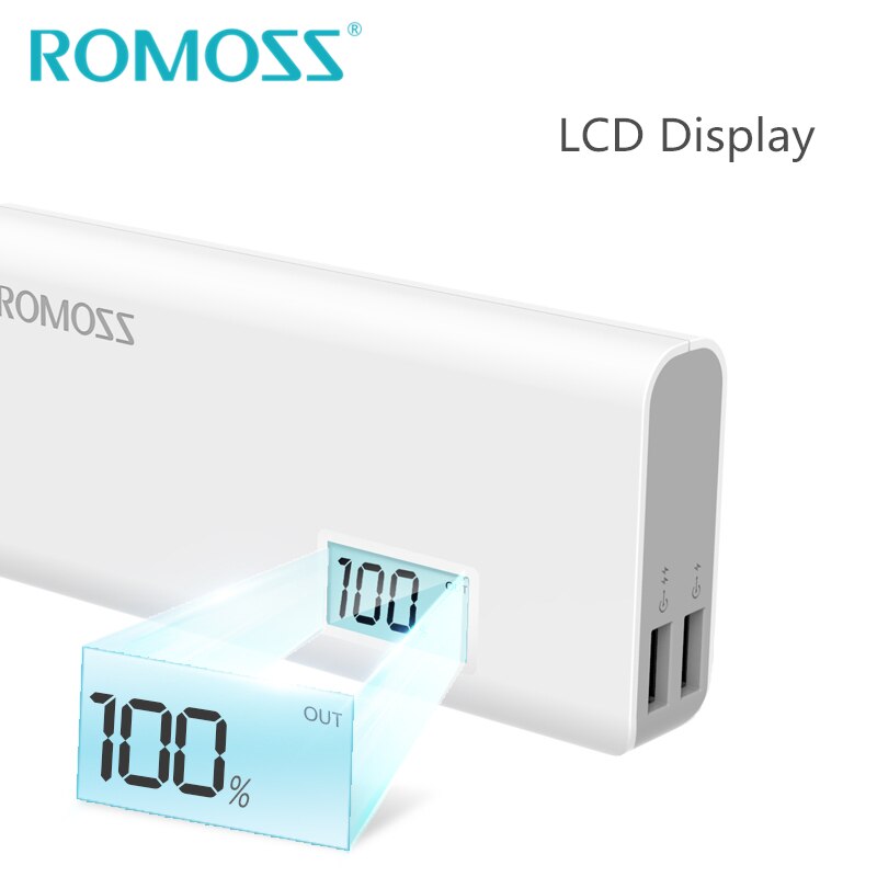 ROMOSS Senso 4 Più 10000mAh Accumulatori E Caricabatterie Di Riserva di Sostegno Esterna 18650 Powerbank batteria di Potere del Caricatore 2 USB di USCITA