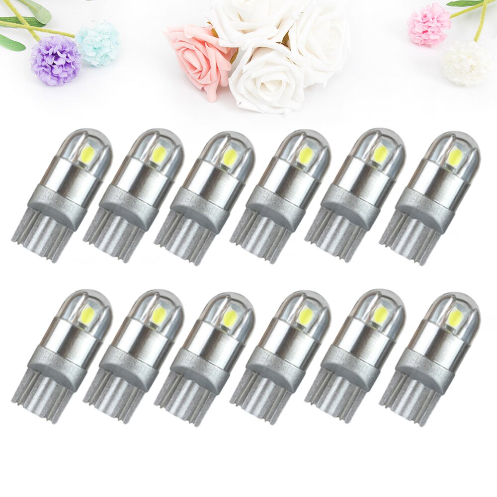 12pcs LED Car Tail Bulb Brake Lights Auto Reverse Lamp Daytime Running Signal Light(T10 3030 Blue Light)