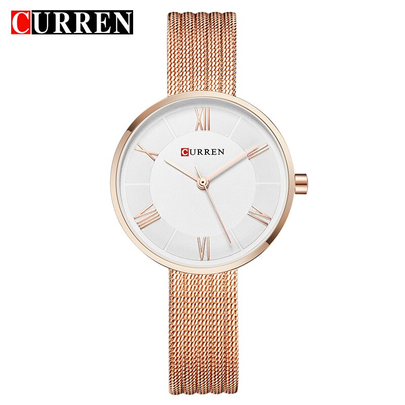 Curren Luxe Vrouwen Armband Horloges Casual Dames Jurk Quartz Klok Volledig Stalen Vrouwelijke Horloge Montre Femme Reloj Mujer: rose white