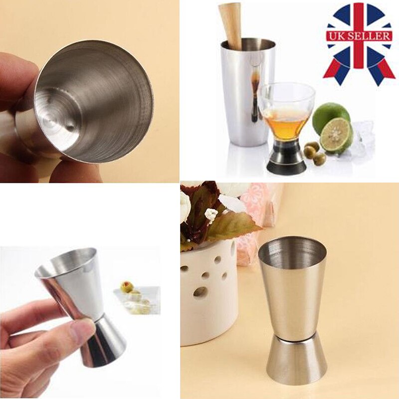 Stainless Steel Measuring Wine Glass Double-Head Ounce Cup Cocktail Drink Liquid Measuring Cup Home Bar Gadgets Accessories