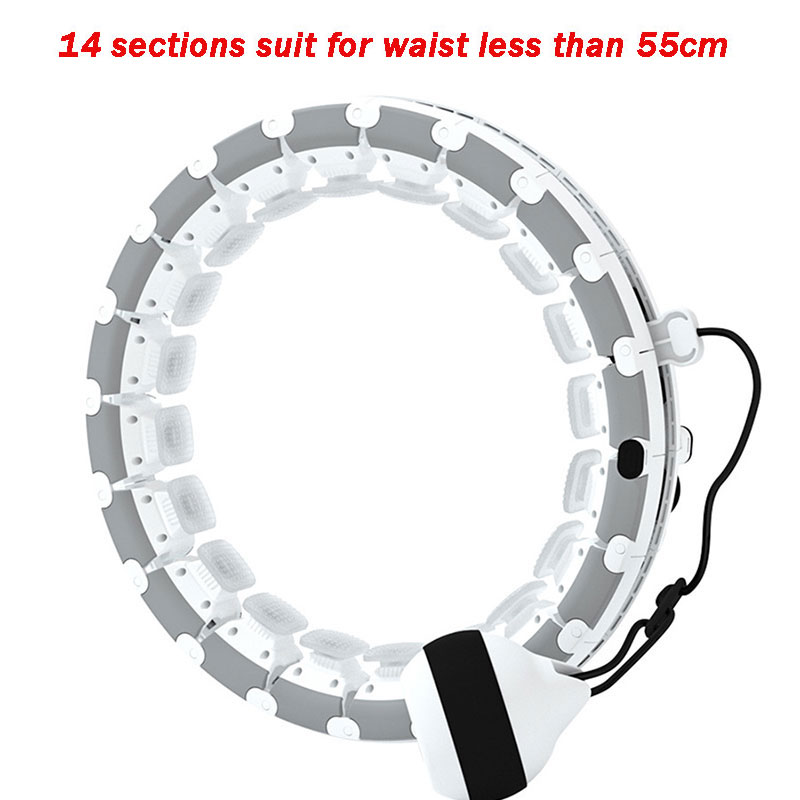 Aro destacável para massagem, equipamento de ginástica para treino em casa, perda de peso, esportivo, exercício abdominal fino: 14 sections gray