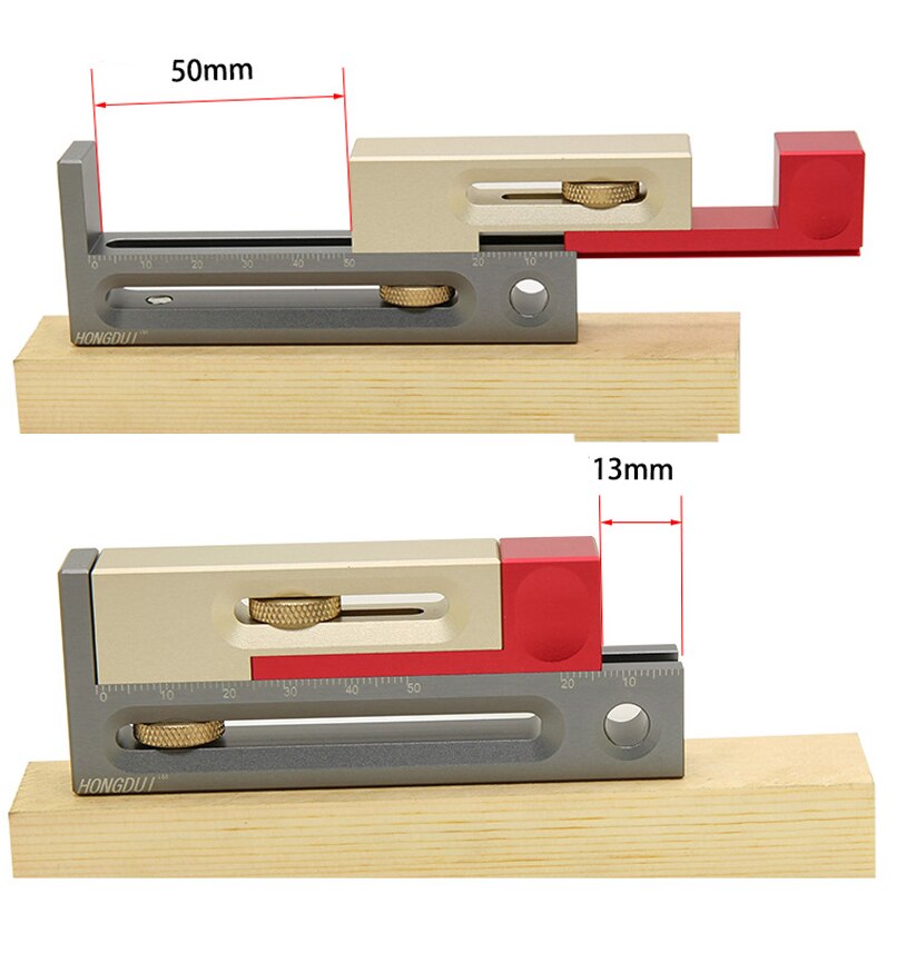 Tenon Movable Measuring Block Length Compensation Tool and Woodworking Table Saw Gap Slot Regulator Slot Ruler Make The Mortise