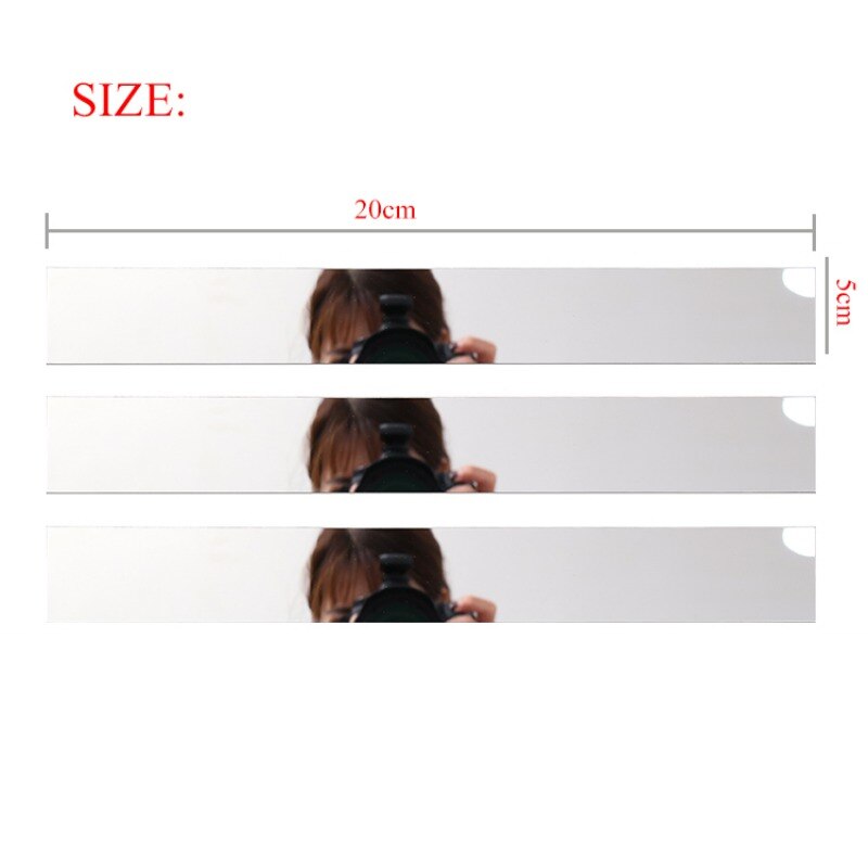 10pcs 20x5CM Strips Mirror Tile Wall Stickers Decals Mosaic Home Bathroom Decor DIY Long Wall Mirror Stickers #