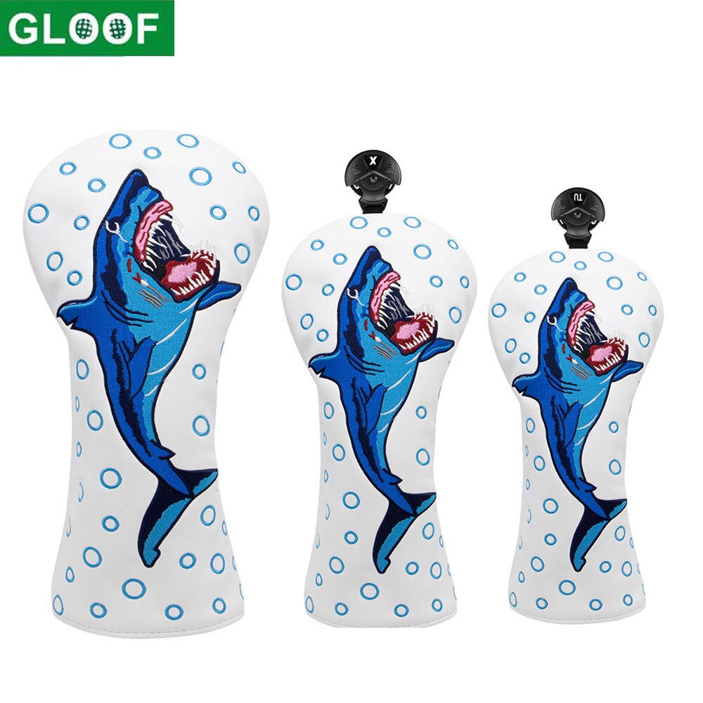 Big Shark Golf Driver Head Covers,1 Wood Driver Head Cover,Golf Wood Headcovers-Leather Durable Easy on Off Golf Club Protective