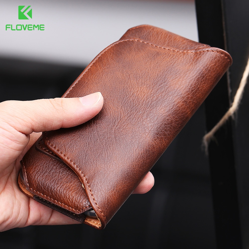 Floveme pu leren telefoonhoesje 5.5 '' heuptas telefoonhoesje voor iphone  se 7 8 plus universele portemonneehoes