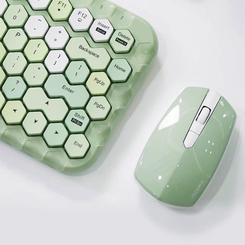 Ensemble clavier et souris sans fil rose pour fille, mini, cœur