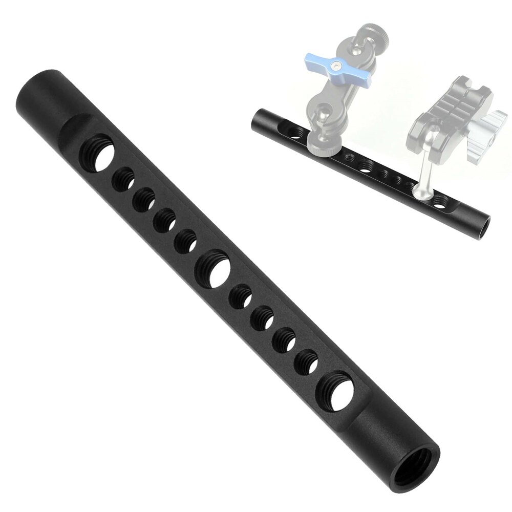 Accesorios para cámara DSLR, varillas de hombro para cámara M12 de 15mm con agujeros de tornillo de 1/4 "y 3/8"