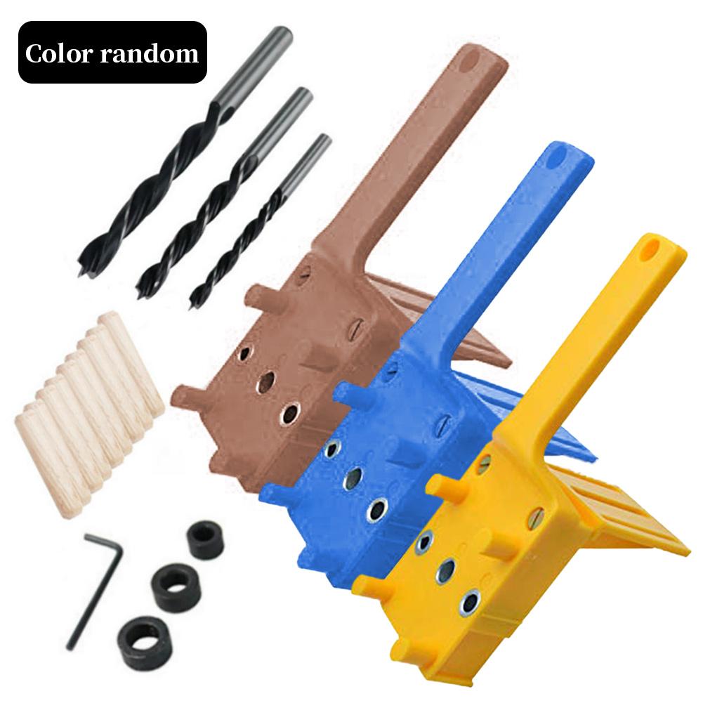 Wooden Dowel Plastic Handheld ABS Pocket Hole Fixture System 6/8/10mm Drill Bit Puncher For Woodworking Tenon Joints