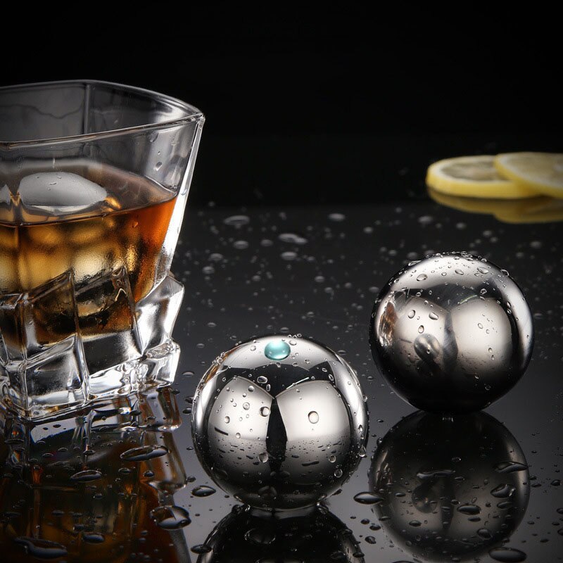 Whiskey Blocks Set - 2pcs Whiskey 304 Stainless Steel Ice Cube Set - Reusable Ice - Best drinkable