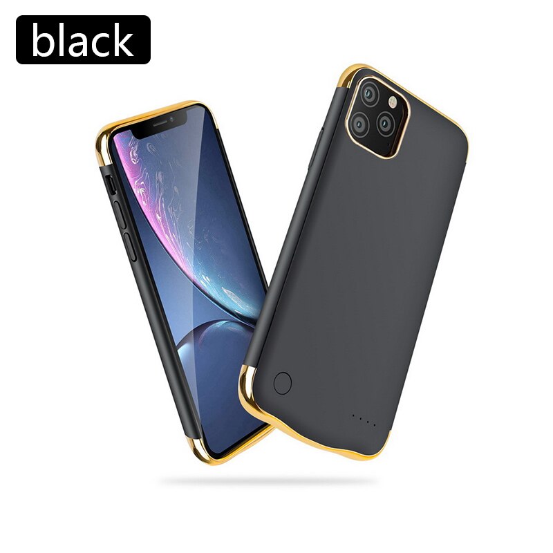 Etui na ładowarki do iPhone 11 Pro Max etui do ładowania do iPhone 11 etui na baterie 6000mah Back Clip szybka ładowarka pokrywa czarna