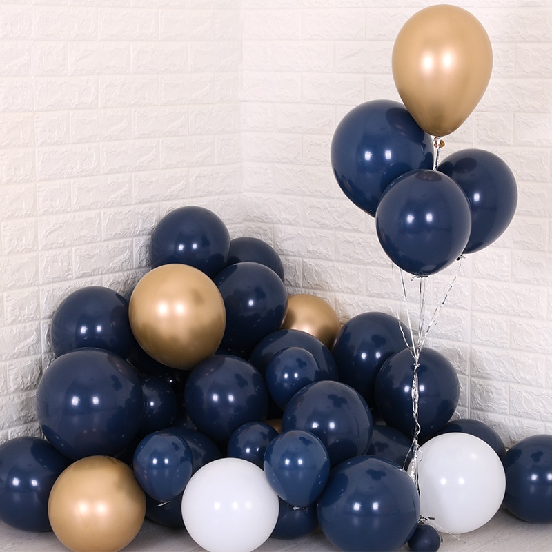 100PCS 12 Inch 3.2 Gram Ster Blauwe Inkt Blauwe ballonnen Mat zwart blauw Latex Ballon Verjaardagsfeestje Bruiloft Ballon wanddecoratie