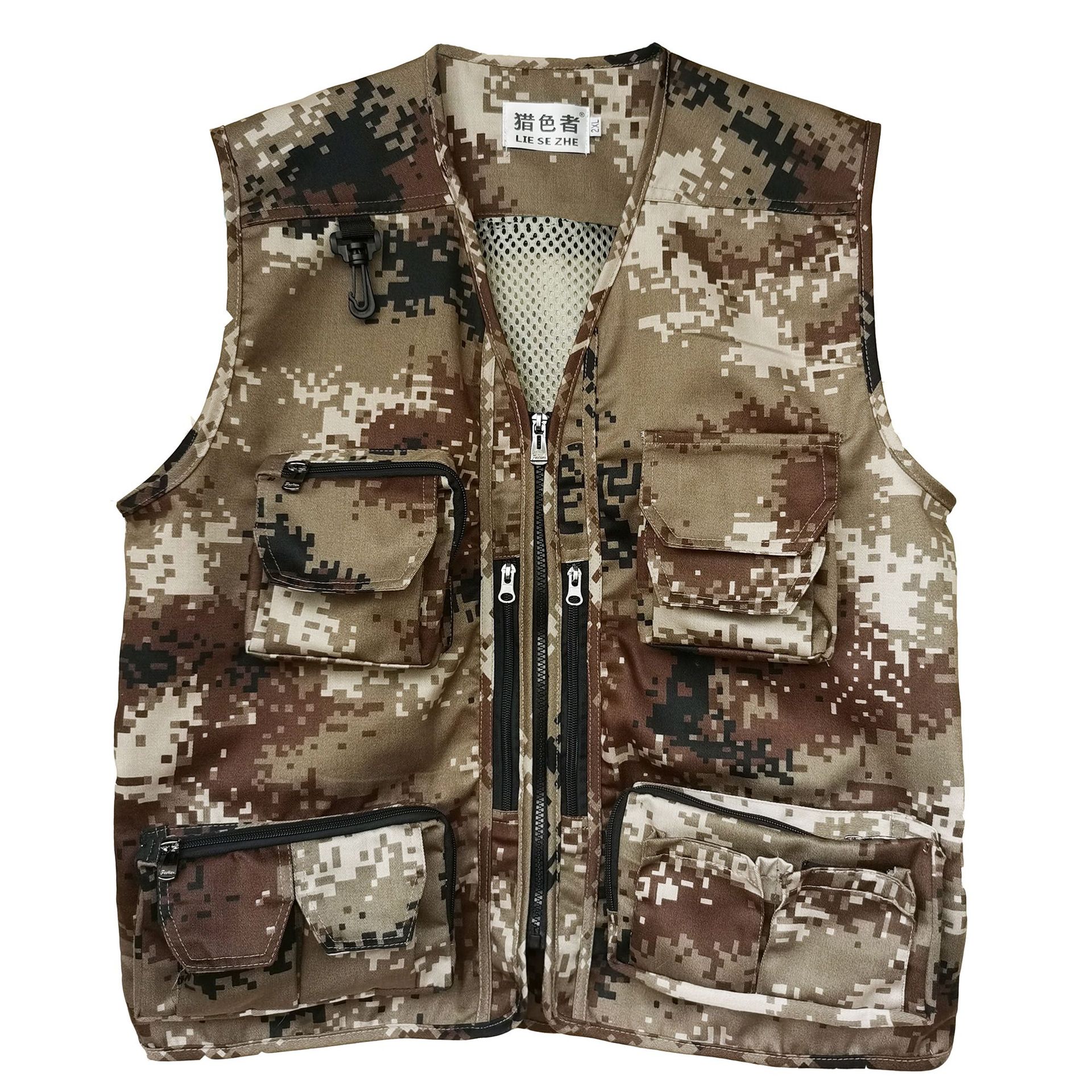 Gilet da pesca multi-tasca mimetico da uomo per fotografia all&#39;aperto gilet da pesca gilet multitasche: 03 / XL