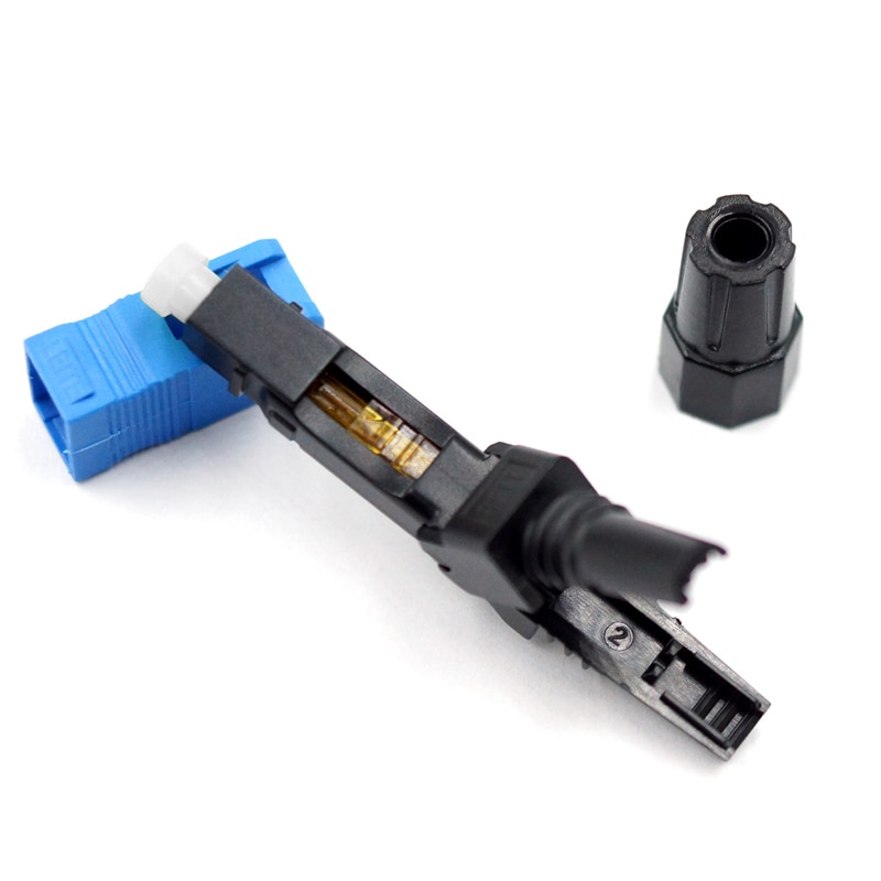 100 PCS Embedded SC UPC Fiber Optic Fast Connector FTTH single-mode fiber optic SC quick connector SC adapter Field Assembly