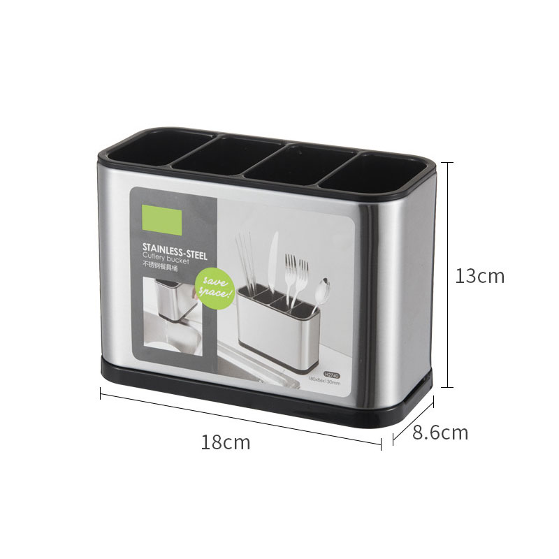 Rack Cutlery Organizer Tube Spoon Storage Box Knife Stand Block for Kitchen Cooking Tools Storage Chopstick Cage Tableware Drain: H2740