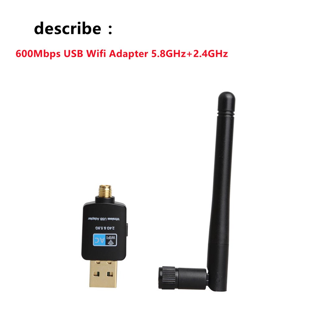 Terow 600Mbps Usb Wifi Adapter Dual Band 5.8Ghz + 2.4Ghz Usb Wifi Ontvanger Draadloze Netwerkkaart Usb wifi Met Hoge Snelheid Antenne: Default Title