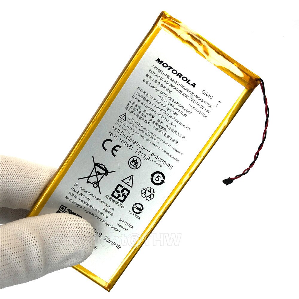 Batterie 100% authentique GA40 de 3000mAh pour Motorola Moto G4 /G4 Plus XT1625 XT1622 XT1644 XT1643 SNN5970A