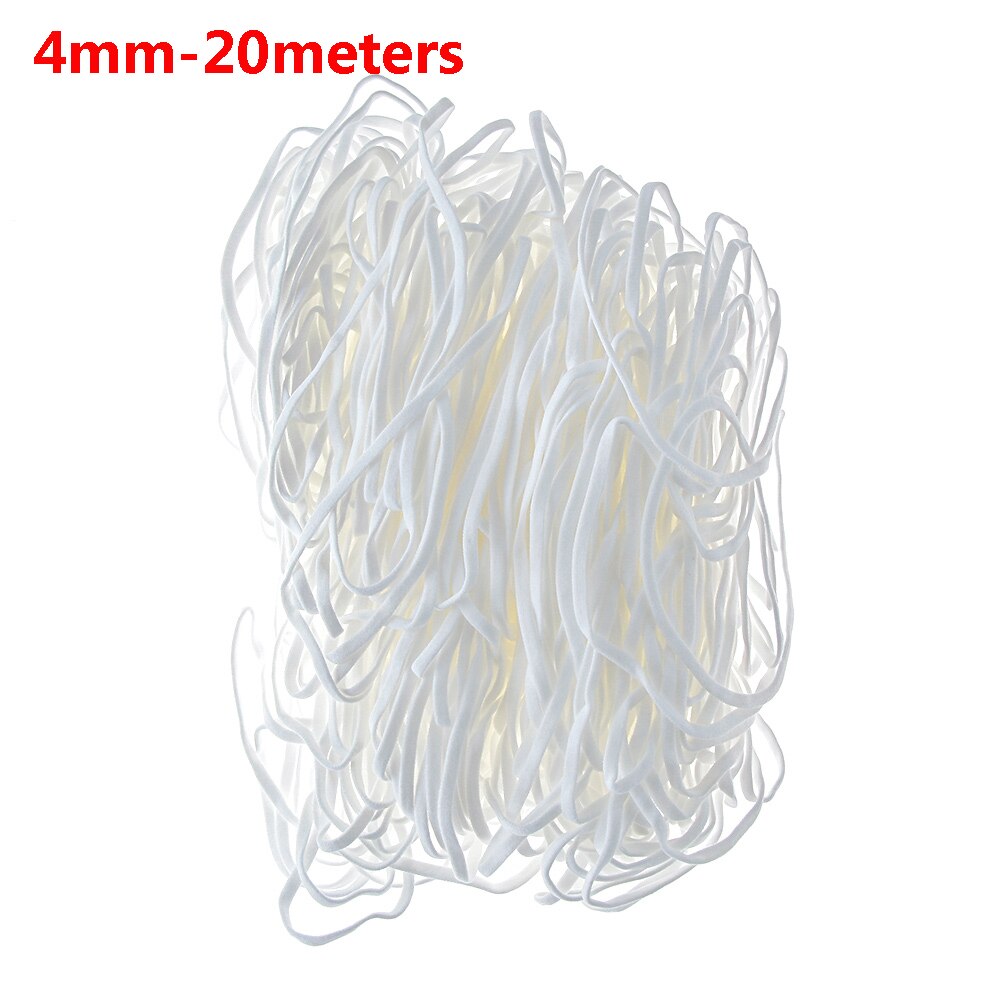 100Meters 3mm Round Making Mask Elastic Band Mask Rope Rubber Band String Mask Ear Cord Elastic Band DIY Crafts Accessories: 1B