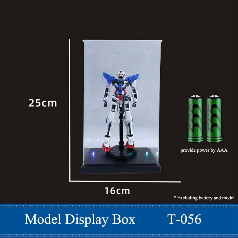 Clear Acrylic Model Display CaseBlack Base Dustproof Protection Model Toy Show Box: 25x16cm