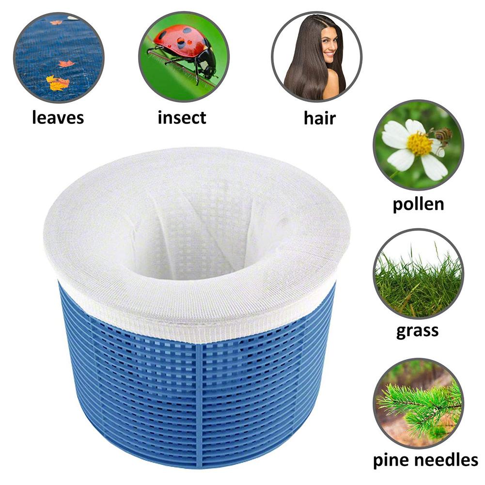 5/10/20 stk filter oppbevaring basseng skimmer sokker nylon svømmebasseng filter sokker for kurver skimmers hvit basseng rekvisita