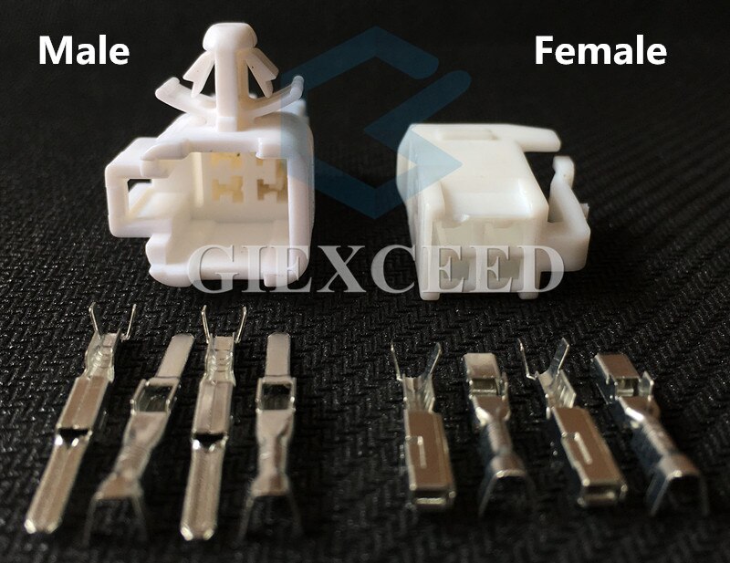 2 Sets 4 Pin 6520-0349 7282-1042 Automotive Electrical Connector Air Bag SRS Socket Air Spring Plug 90980-10795 For Toyota Lexus