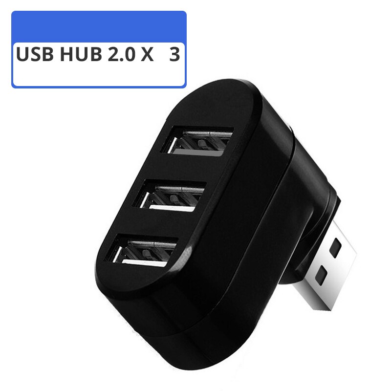 High Speed Micro Mini 4 Ports 2.0 USB HUB splitter Adapter For Laptop PC Notebook Receiver Computer Peripherals Accessories: 2.0-3 black