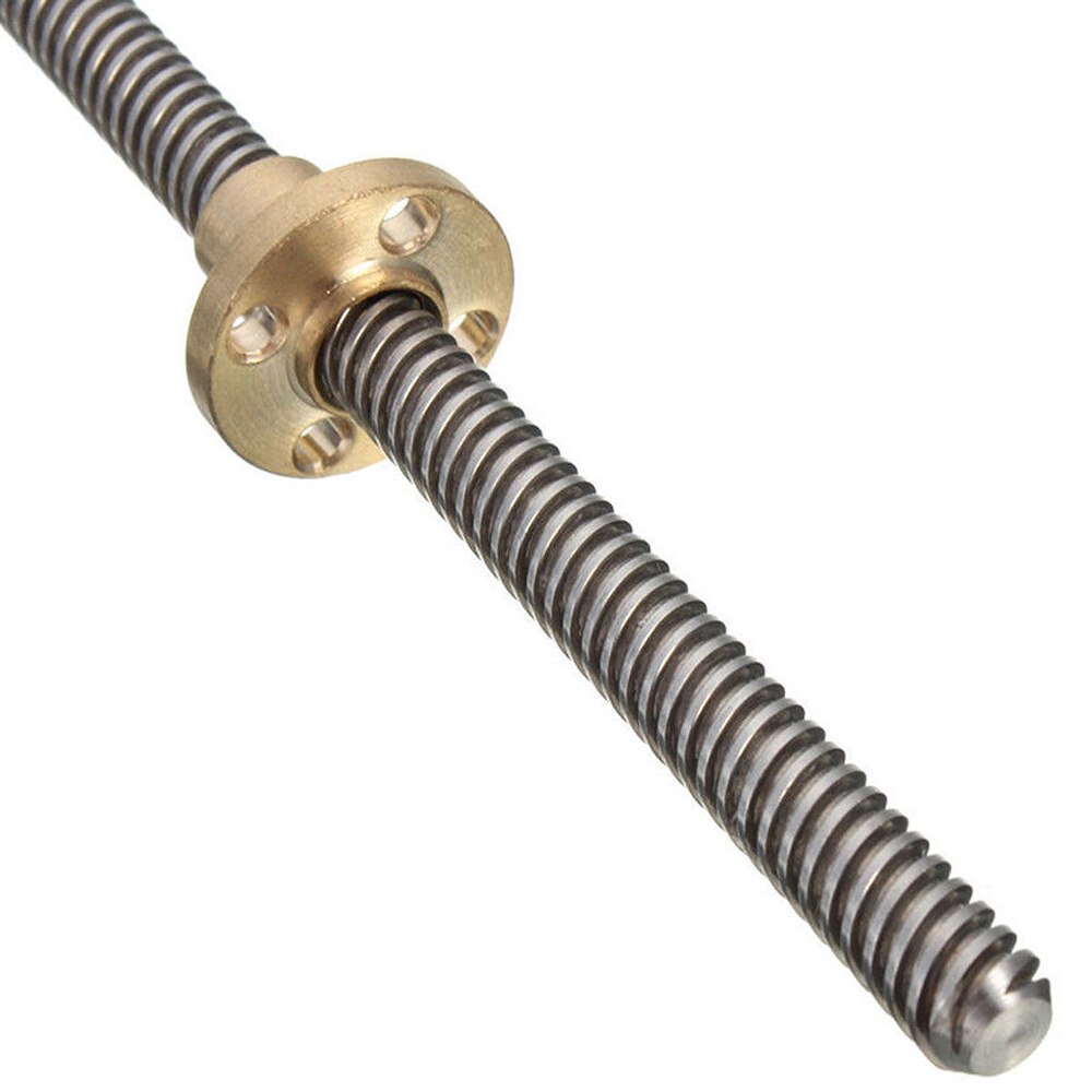 T16 śruba pociągowa 100mm 150 200 250 300 350 400 450 500 600 1000mm Picth 4mm ołowiu 4mm śruba trapezowa z mosiężna nakrętka