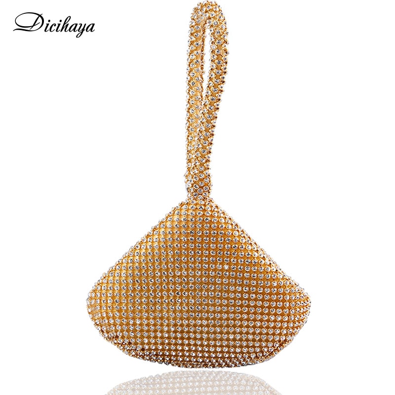 DICIHAYA Soft Beaded Women Evening Bags Zipper Small Lady Wedding Bridalmaid Handbags Purse Bag Diamonds Clutch Bags