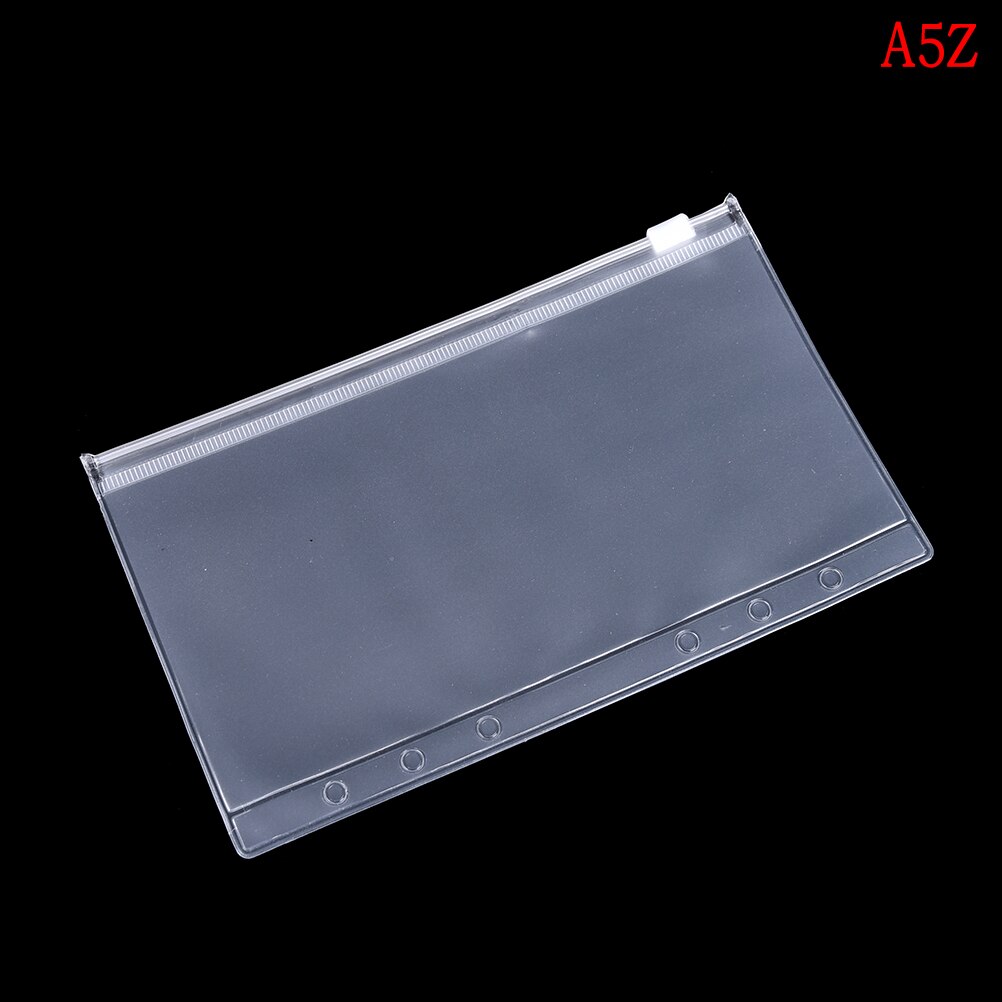 A5/A6 PVC Transparent Zip Lock Envelope Binder Pocket Refill Organiser Stationery for 6 Holes: A5Z