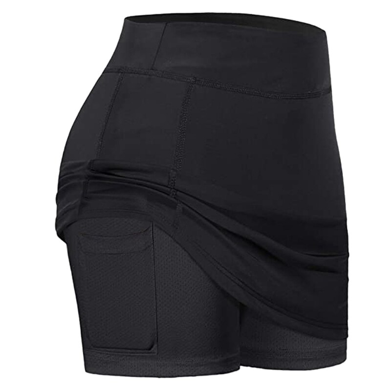 Kvinder tennis nederdele indershorts elastiske sports golfskorts med lommer passer til yoga fitness løb: Xxl