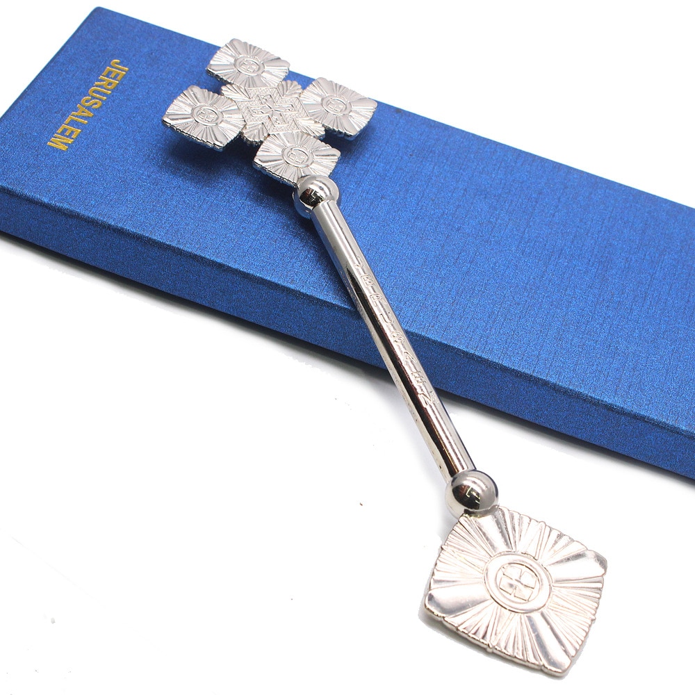 Metalen Hand Cross Jeruzalem Religieuze Kruis Gebed