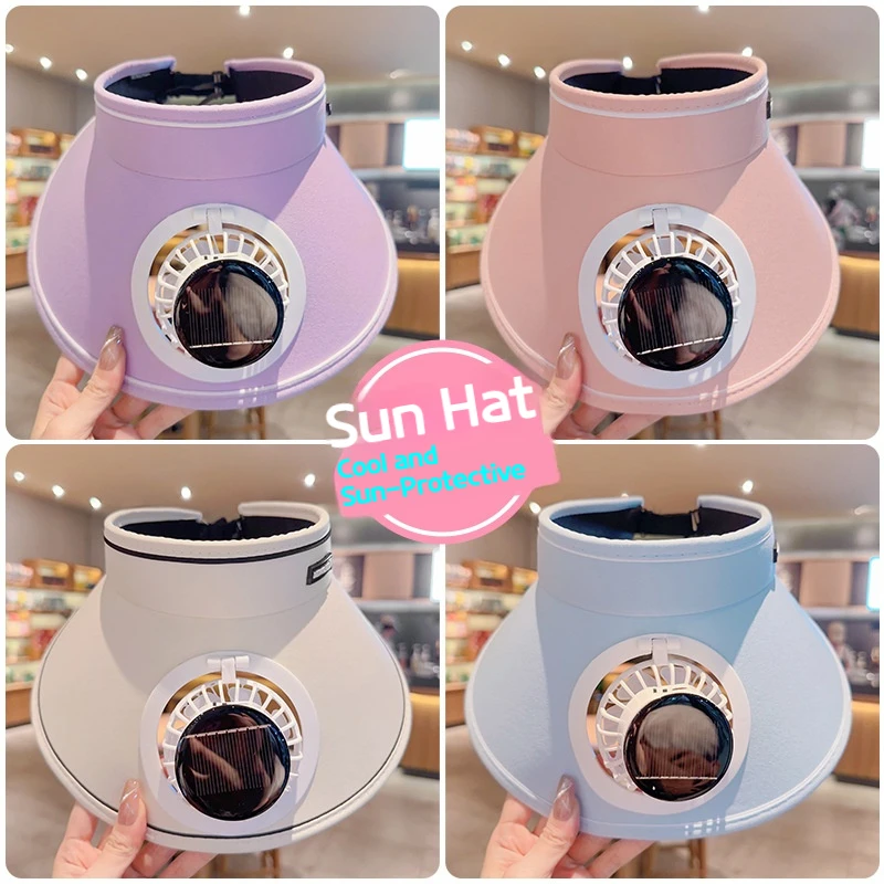 Sonnenhut für Männer und Frauen mit Ventilator, draussen-Visierhut mit Solar--/USB-betriebenem Ventilator, UV-Schutz, breite Krempe, Kühlhut, Camping-Sonnenkappe