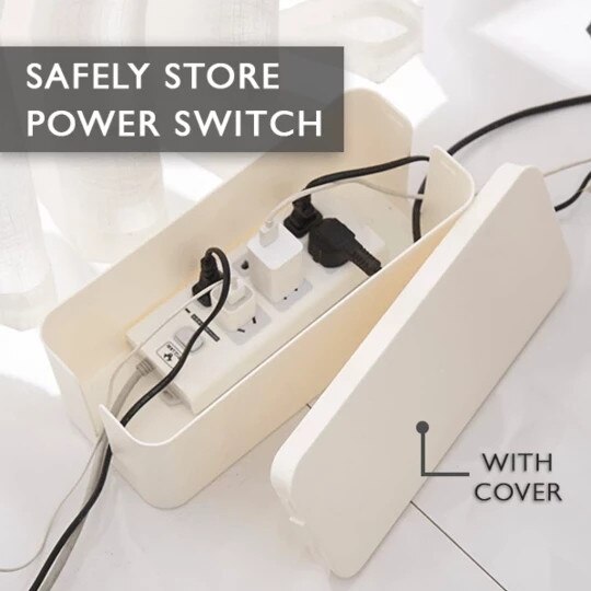 Storage Boxes Wire Organizer Box Cable Management Electrical Outlet Bins For Power Strip Multi-charger Wire Arranging Case #LR3