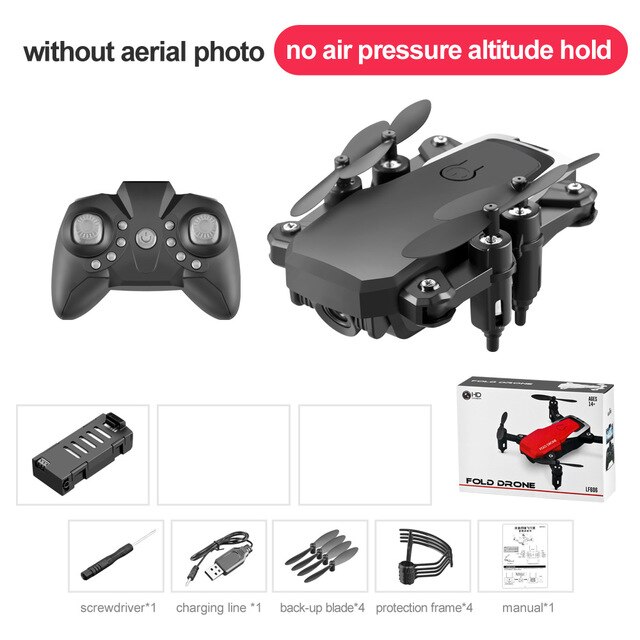 Mini Drone Met Hd Camera Pocket Wifi Rc Quadcopter Selfie Opvouwbare Dron Kinderen Outdoor/Indoor Speelgoed: Black No Camera 1B