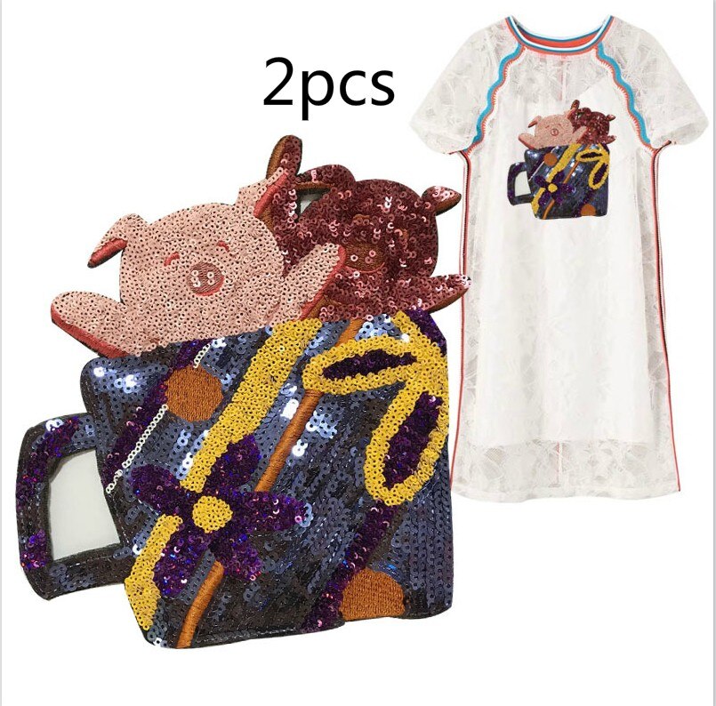 Søde pletter små dyr tøj maleri diy pige diy håndlavet t-shirt og denim jakke udskrivning: A -2 stk