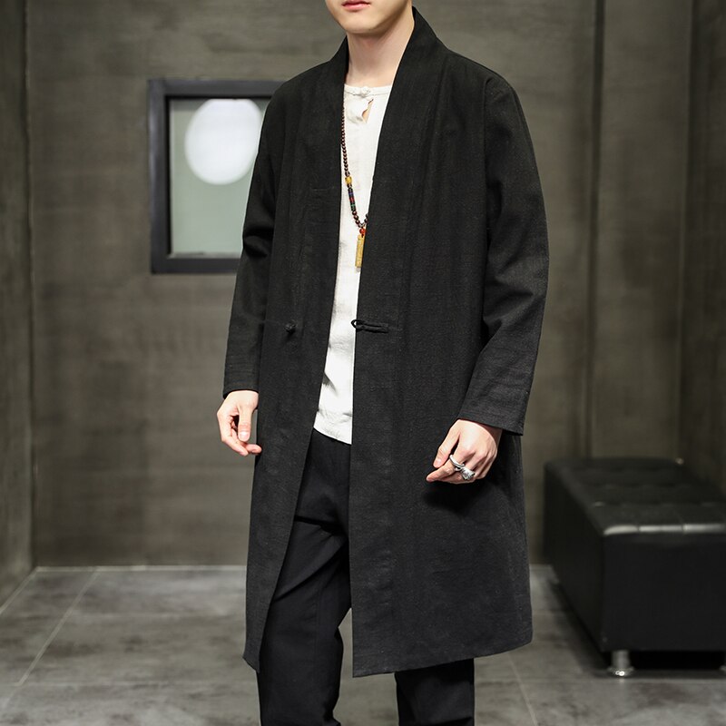 Traditional Chinese Clothing For Men Robe Hanfu Plus Size Black Gown Jacket Harajuku Traditional Dresses Male Cardigan