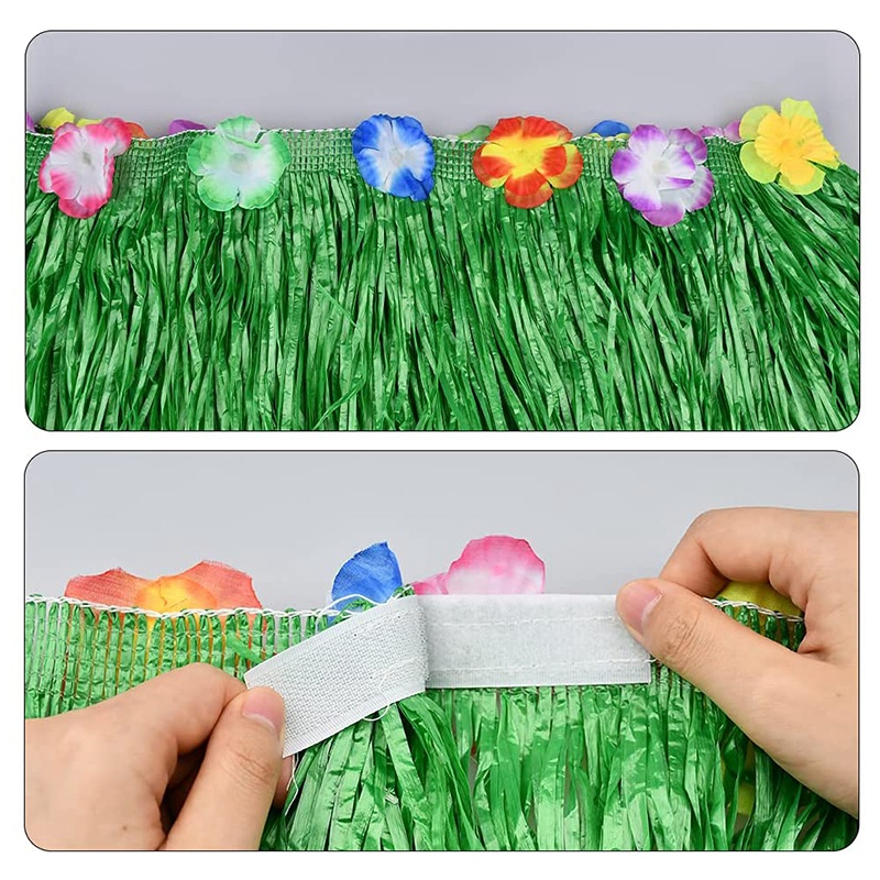 Hawaii Tropical Party Decoratie Set Stro Tafel Rok, Hibiscus Bloem, Palm Blad, Papier Ananas Decoratie