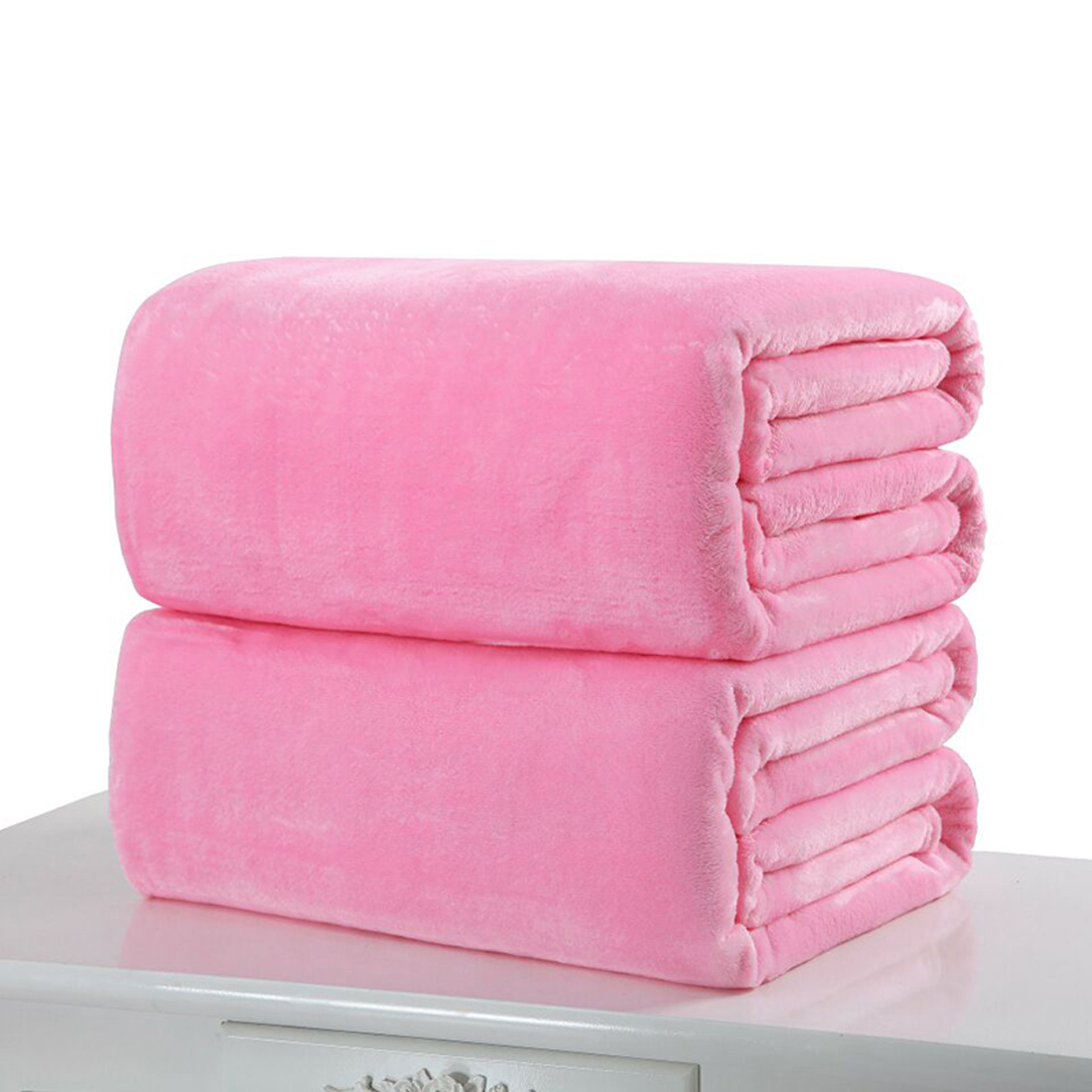 Nuttig Super Zacht Flanel Effen Sprei Deken Gooit Fleece Deken Manta Coberto Voor Slaapbank Auto Kantoor: 70x100cm / pink