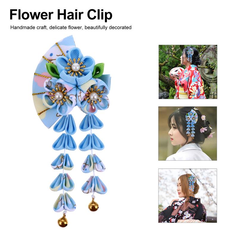 Style japonais gland cloche coiffure pince à cheveux ventilateur forme pince à cheveux décoration de cheveux Style japonais ventilateur forme accessoire de cheveux