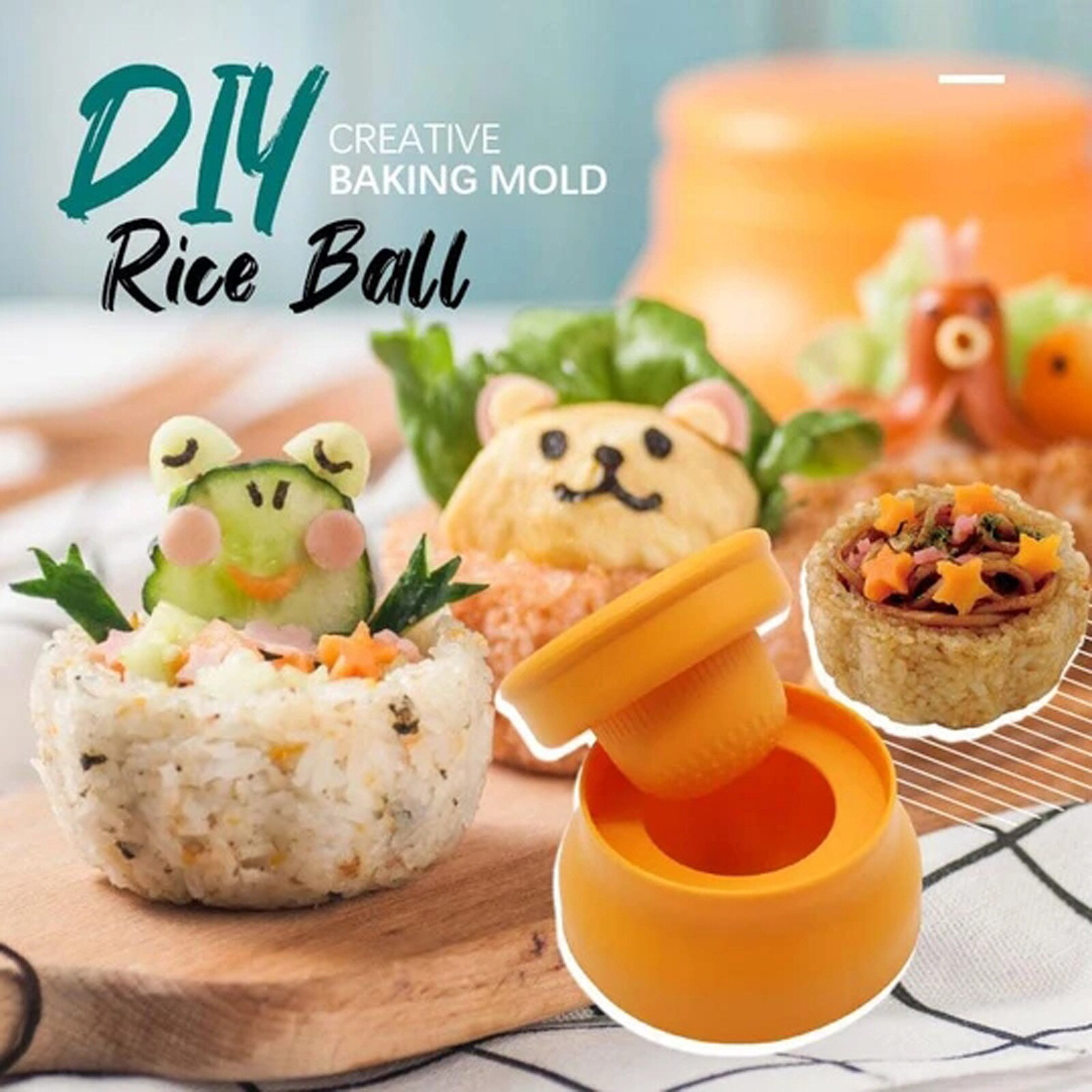 25# Japanese Style Cute Rice Cup Mould Baked Diy Rice Ball Mold Lunch Box Gadget Kitchen Tool Roll Sushi Rice