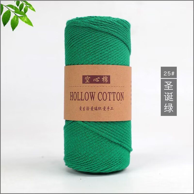 Hollow Cotton Thread Linen Yarn 150g Round Strand Medium Thick Cotton Thread Hand Woven DIY Crochet Hook Hat Bag Material