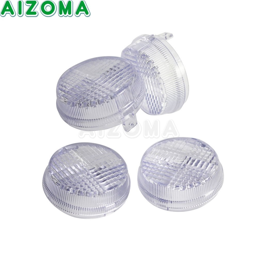 Lentes de luz delantera y trasera para coche, intermitentes de color ámbar con humo claro, lente redonda de 1300 pulgadas para Honda VTX Aero 1600, Kawasaki Vulcan 2,75, VN1600