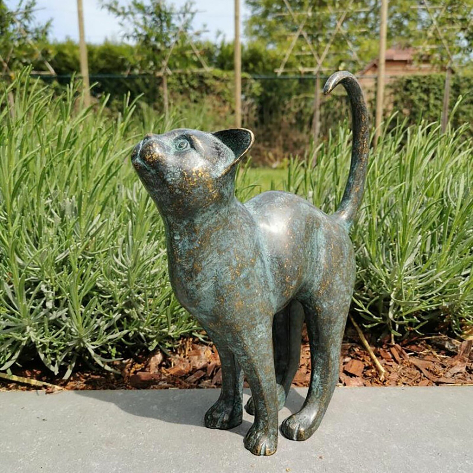 Mooie Kat Standbeeld Met Afgeronde Back Tuin Decor, Ornament Outdoor Decoratie Tuin Decoratie Outdoor Home Decor 2022