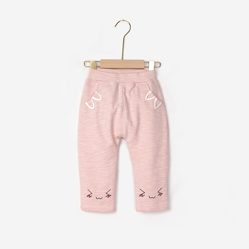 Baby Broek Katoen Winter Dikke Pasgeboren Kids Kinderen Leuke Casual Meisje Jongen Broek Mode Cartoon Warm Elastische Leggings: Pink / 18-24M