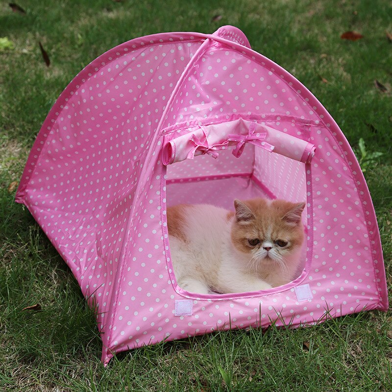 Huisdier tipi tent met kussen 50 cm draagbaar wasbaar hond kat bed voor